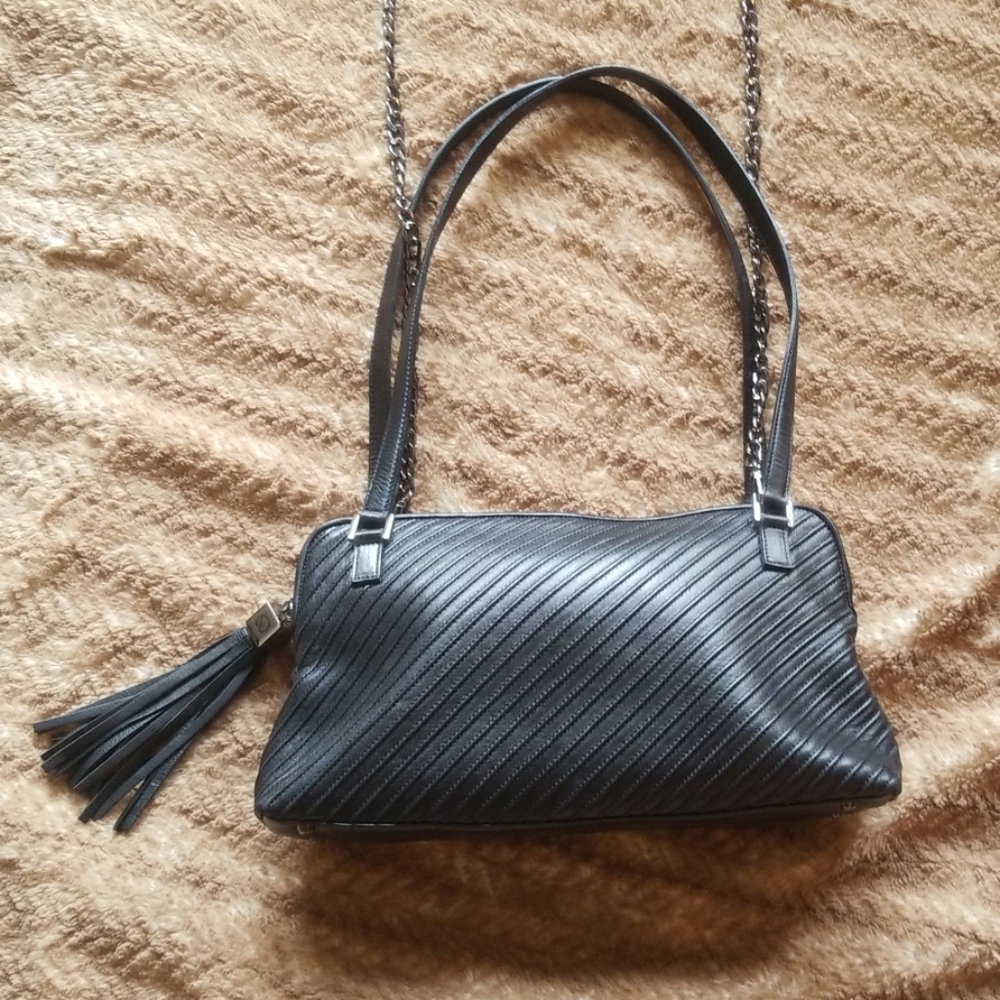 St.John knits Black  Italian leather purse